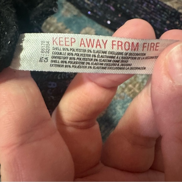 Free People•Sequin Black Long Sleeve Top size XS - Picture 7 of 8